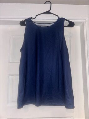 SHEIN Navy Blue Ribbed Tank Top